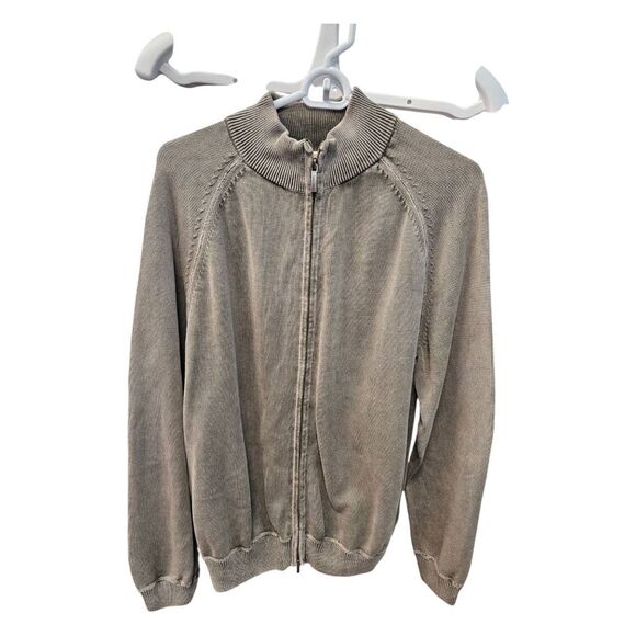 Paradise Collection Slate Green Zip Sweater Womens Size Large Cardigan - Picture 1 of 7